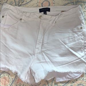 White jean shorts